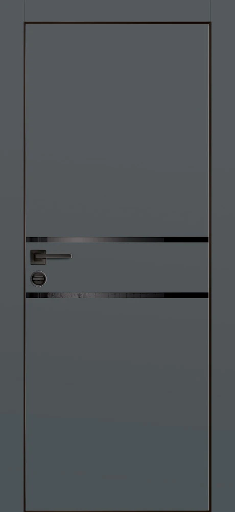 Фото Межкомнатная дверь PX-18 черная кромка с 4-х ст. Графит матовый