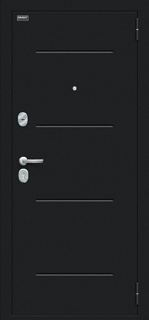 Входная дверь Техно Букле черное/Snow Melinga BR4993 внешняя сторона