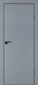 Межкомнатная дверь P-1 кромка ABS черная c 4-х ст. Серый матовый