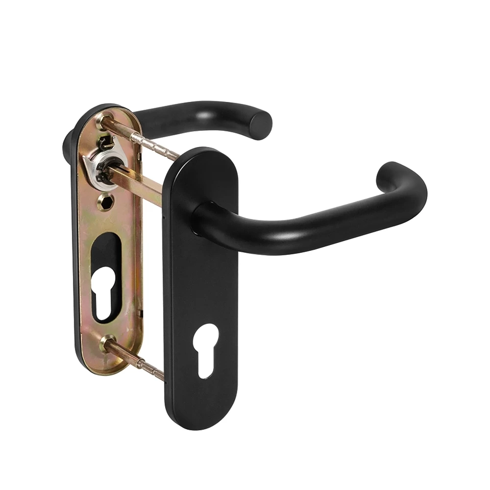 Фото Ручка дверная FP.DH72.0433 SS 201 BLACK с пружиной, нержавейка 201, черный, квадрат 9x140 мм