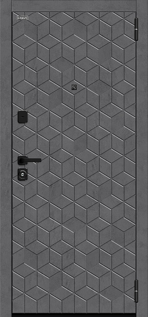 Входная дверь Кьюб/SBlack Slate Art/Snow Art BR6161 внешняя сторона