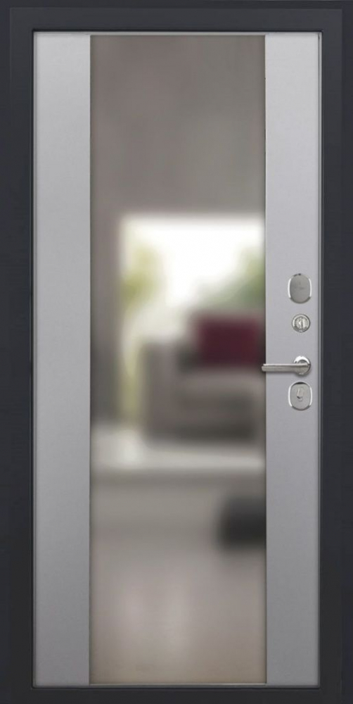 Входная дверь ДвериПРО Аура Алиса (16мм, ПВХ софт грей, зеркало) DPRO197895 внутренняя сторона