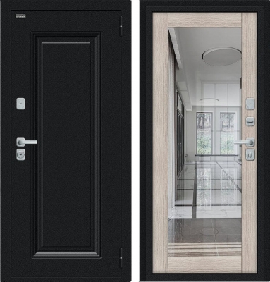 Дверь Браво Thermo Флэш МФ/BChrome Букле черное/Cappuccino Melinga