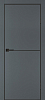 Межкомнатная дверь P-19  черный молдинг PET,  кромка ABS черная c 4-х ст. Графит матовый